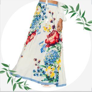 Soft long flowy floral skirt